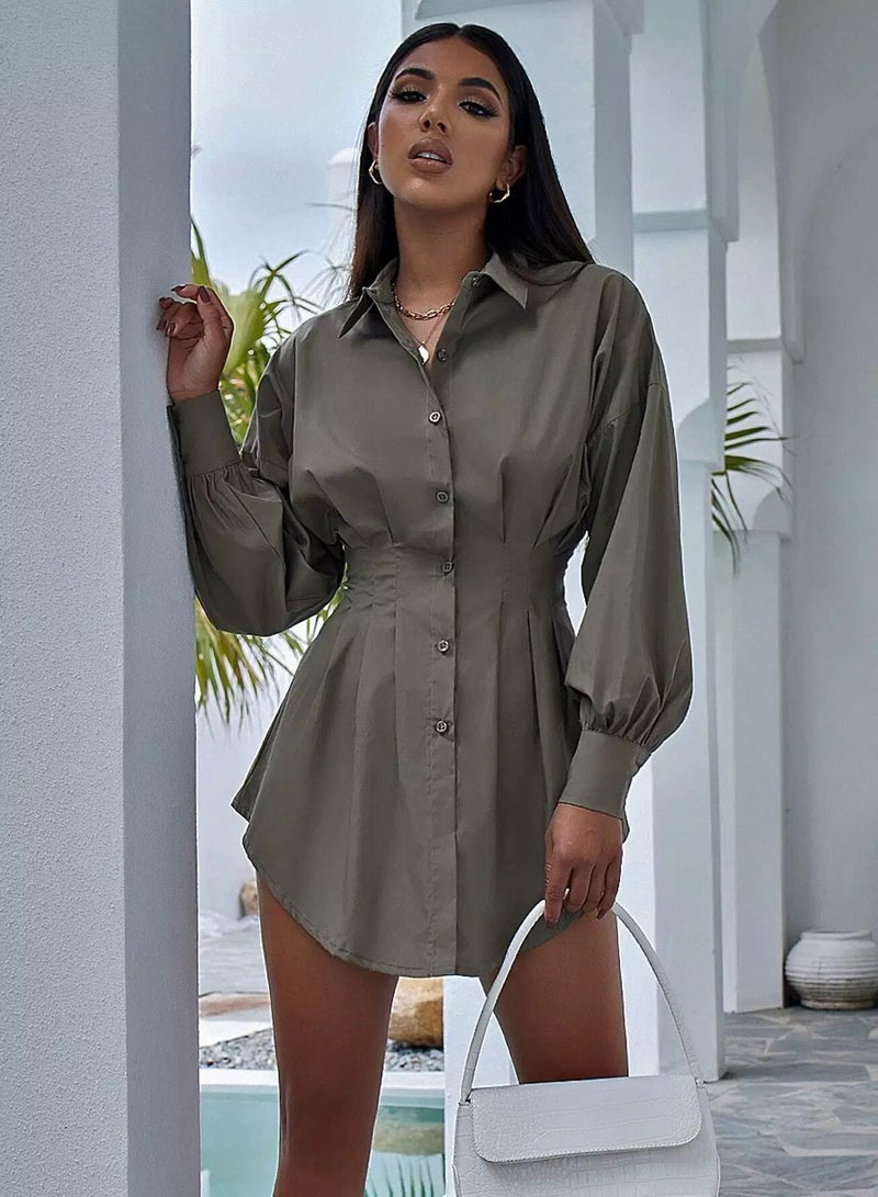 Button Through Plicated Blouse  - Image 1