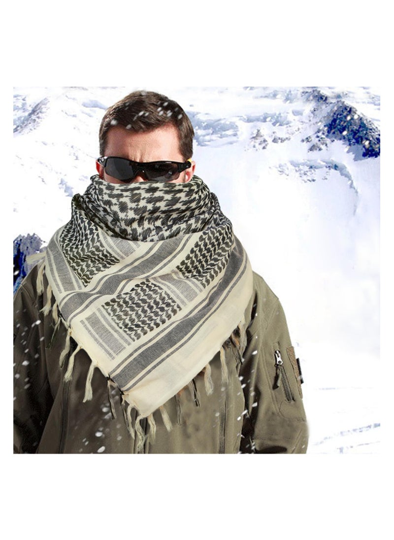 Generic - Military Shemagh Tactical Desert Scarf Shemagh Scarf Men Neck Head Wraps for Men Cotton Keffiyeh Arab Wrap with Tassel,110 x 110cm - Image 1