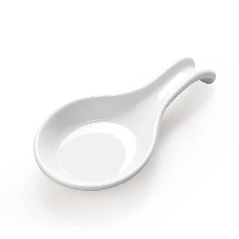 ONEMORE Ceramic Spoon Rest for Stove Top  Extra Wide HeatResistant Ladle Holder for Kitchen UtensilsTools  Large White