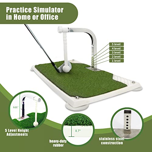 Golfupp Golf Swing Trainer - Golf Training Equipment with 5 Height Adjustments - Iron and Club Practice Simulator in Home & Indoor - Portable Golf Swing Practice Mat, True Impact - Image 2