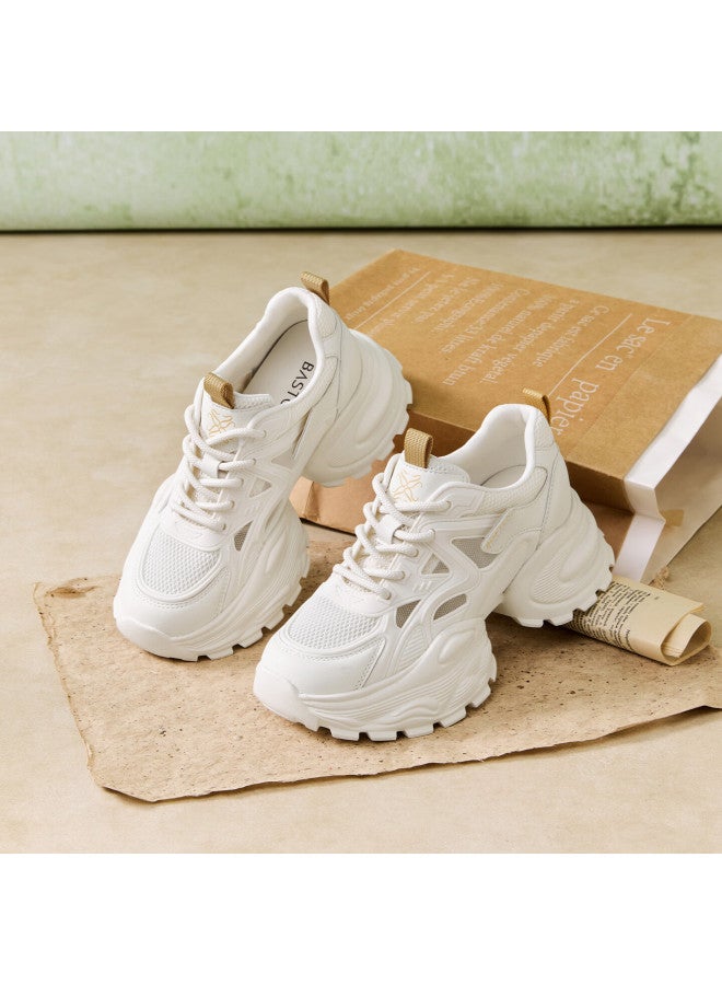 Basto 26 Spring Dad Shoes Fashion Street Trend Height Increasing Casual Women's Shoes G8852am6 Beige 38 - Image 1