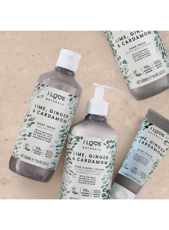 I LOVE Naturals Lime Ginger & Cardamon Body Wash Natural Oils Of Cardamon Ginger & Sage Formulated Using Essential Oils For Silky Smooth Skin 100% Recycled Bottle & Veganfriendly 500Ml - Image 4