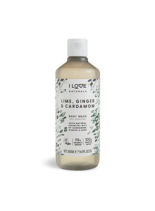 I LOVE Naturals Lime Ginger & Cardamon Body Wash Natural Oils Of Cardamon Ginger & Sage Formulated Using Essential Oils For Silky Smooth Skin 100% Recycled Bottle & Veganfriendly 500Ml - Image 1