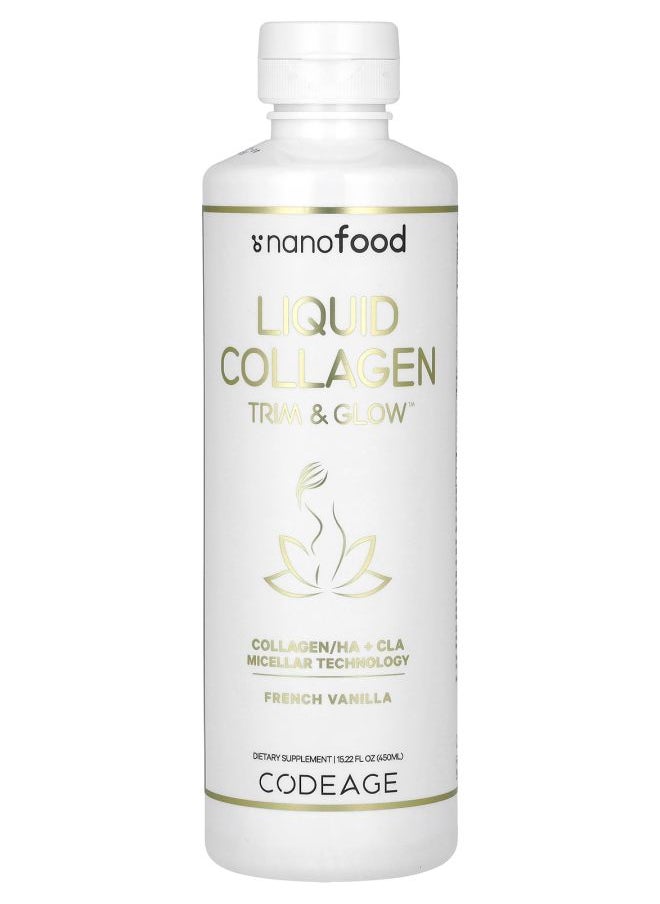 Codeage - Nanofood Liquid Collagen Trim & Glow French Vanilla 15.22 fl oz (450 ml) - Image 1