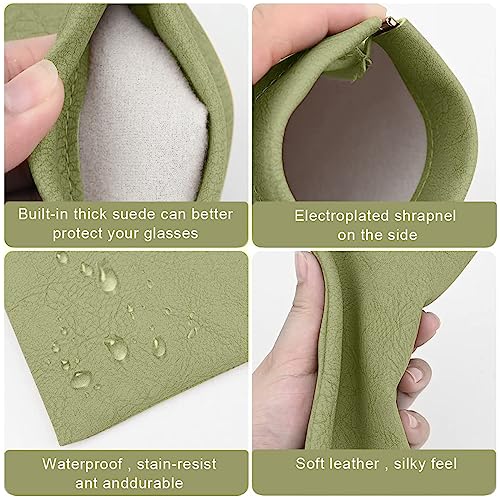 MAYCREATE® 4 Pack Sunglasses Case Squeeze Top PU Leather Glasses Case, Multi-purpose Anti-scratch Travel Small Pouch Coin Purse for Storing Jewelries, Cosmetic, Headphones, etc - Image 5