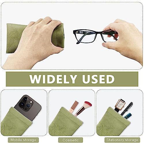 MAYCREATE® 4 Pack Sunglasses Case Squeeze Top PU Leather Glasses Case, Multi-purpose Anti-scratch Travel Small Pouch Coin Purse for Storing Jewelries, Cosmetic, Headphones, etc - Image 3