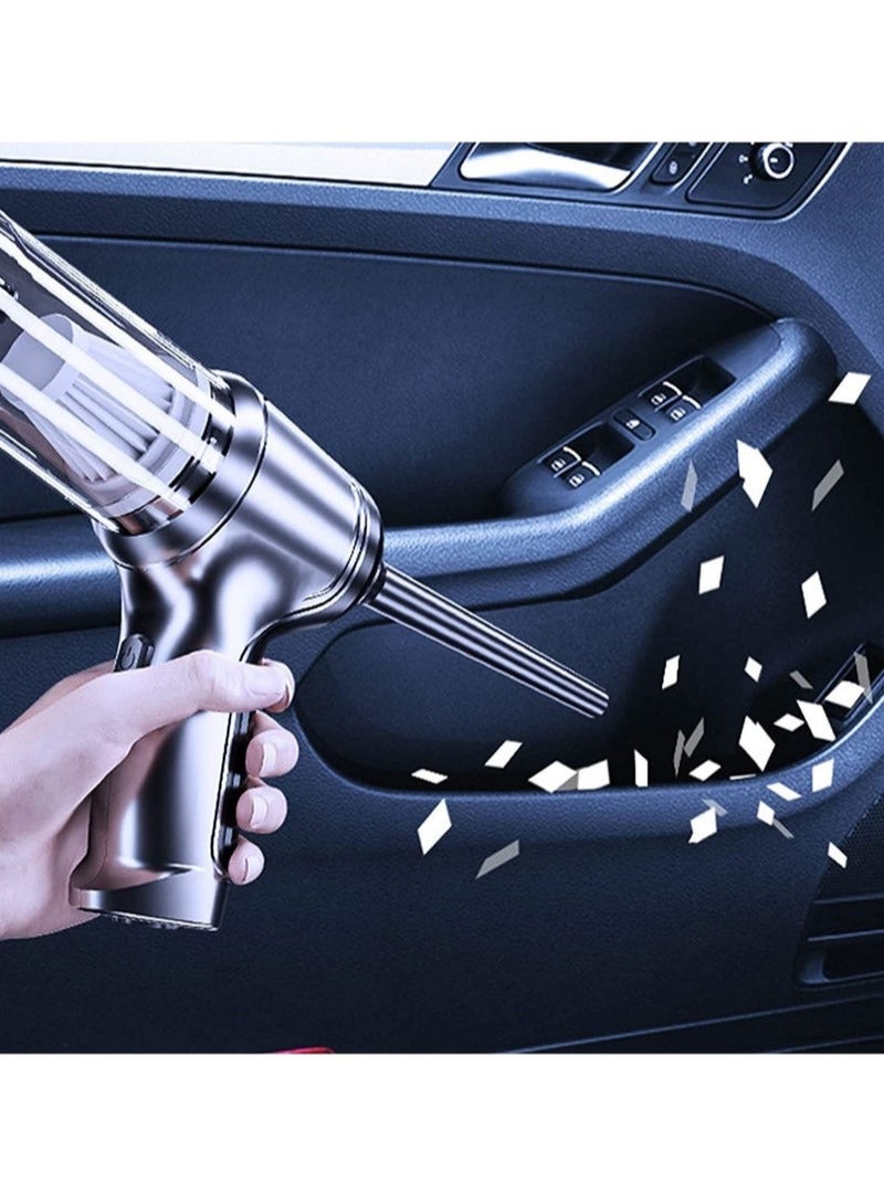 ملحق مكنسة كهربائية لاسلكية محمولة للاستخدام المزدوج للسيارة من SUITU أداة تنظيف سطح المكتب المنزلية عالية الطاقة متعددة الوظائف بقوة شفط قوية 19000 باسكال منفاخ يدوي قابل لإعادة الشحن عبر USB ST-6645 Pro (رمادي) - Image 3