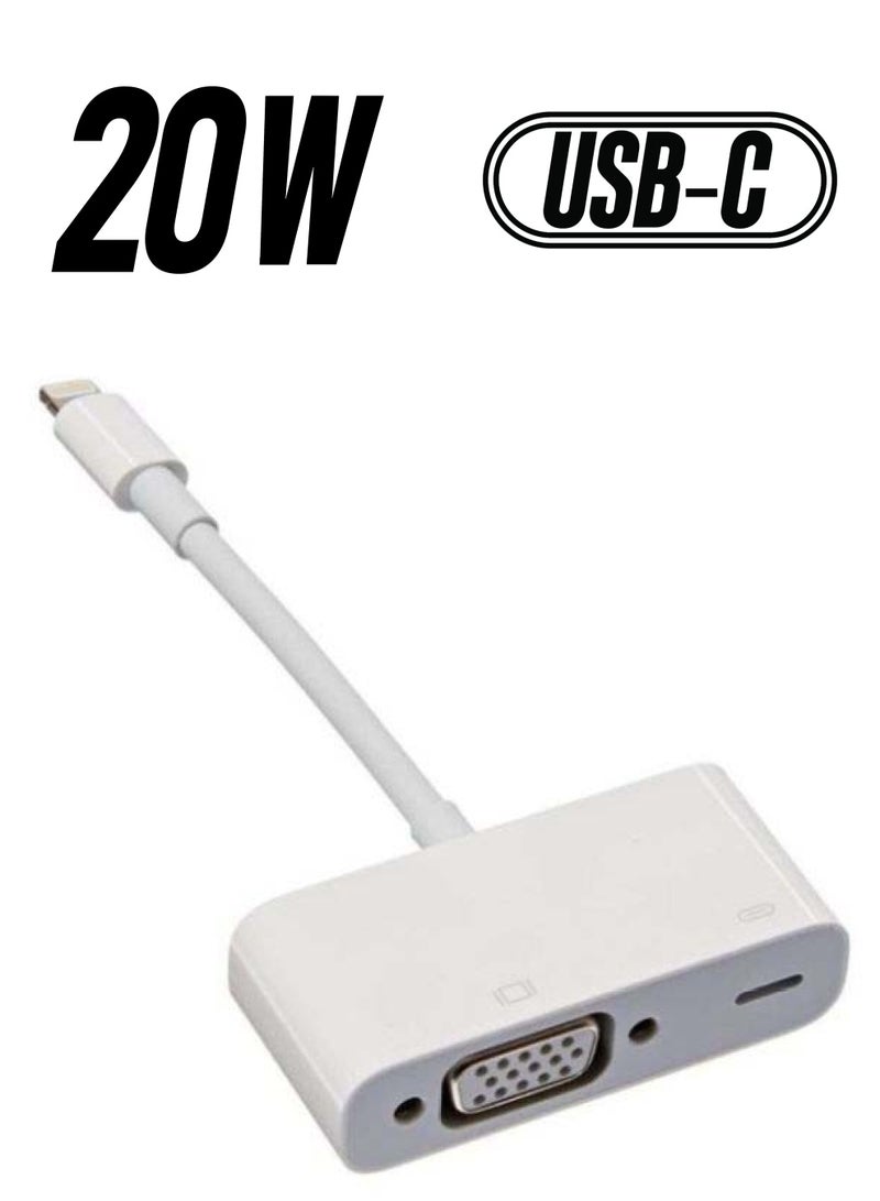 ابل  مهايئ Lightning إلى VGA أبيض - Image 1