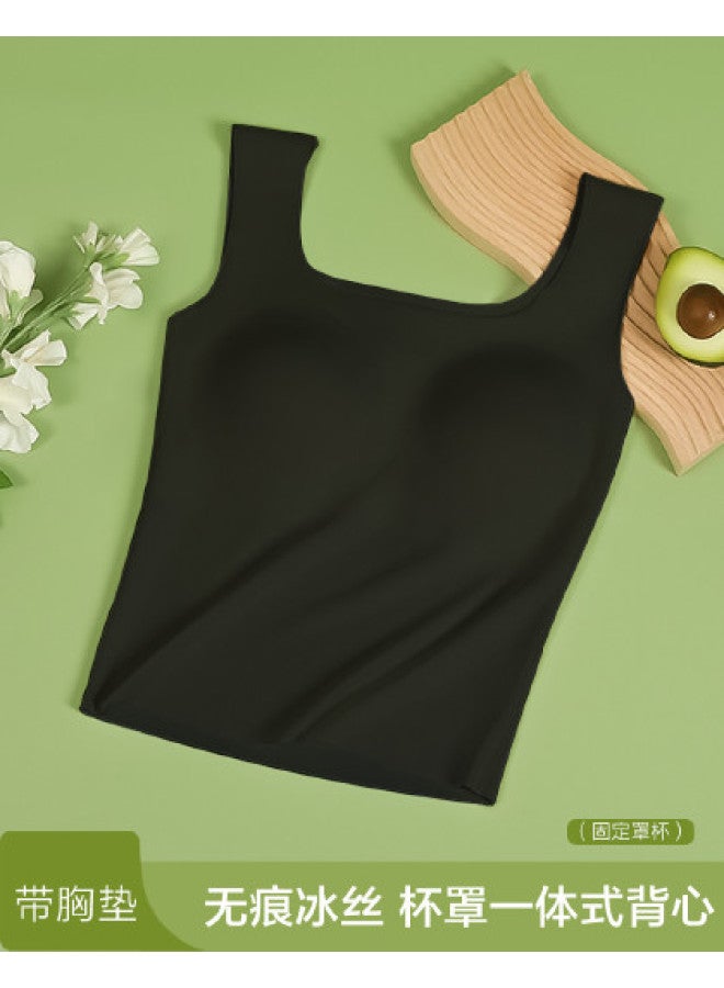 Red Bean Seamless Back-Shaping Camisole With Built-In Bra Pads, Summer Layering Tank Top For Women, Wearable As Outerwear - Image 1