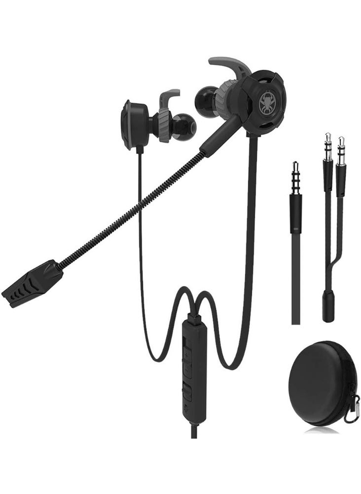 Plextone G30 Wired Earphone with Adjustable Microphone for PS4, Laptop, and Mobile, with Portable Headphone Case, Stylish and Soft Design, and Built-in Controls for Hands-Free Calling (Black) - Image 1
