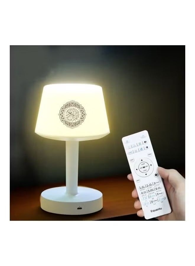 ACLIX Desk Lamp Qur'an Speaker-Bluetooth, 7 Colors LED Touch Table Lamp 8GB, With 16 Reciters Plus 16 Translations (SQ-917) White - Image 1