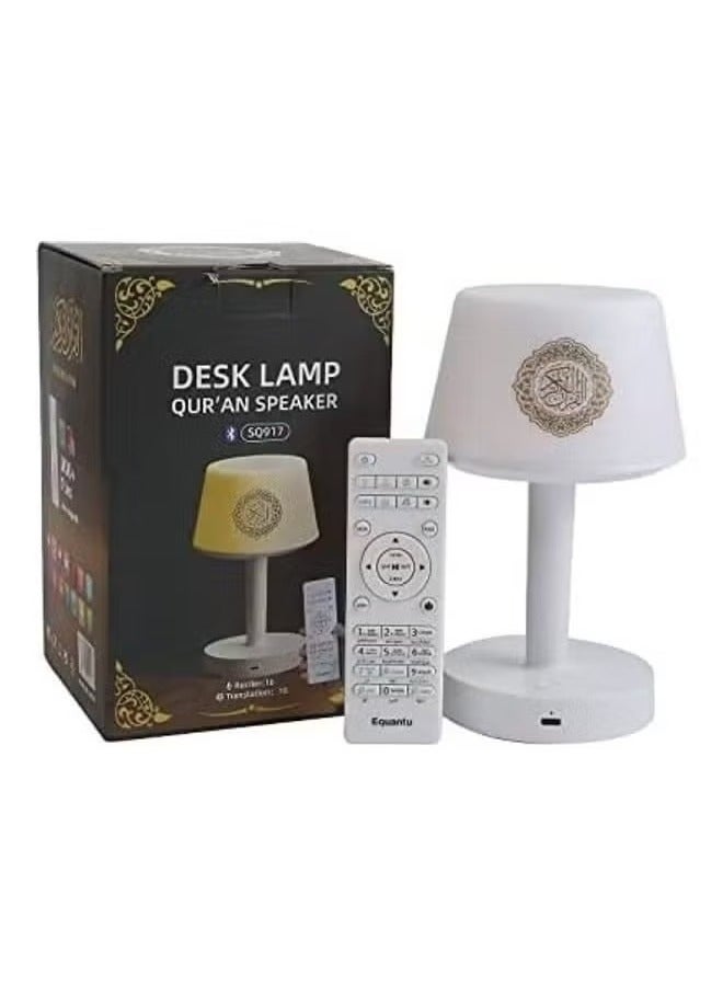 ACLIX Desk Lamp Qur'an Speaker-Bluetooth, 7 Colors LED Touch Table Lamp 8GB, With 16 Reciters Plus 16 Translations (SQ-917) White - Image 2