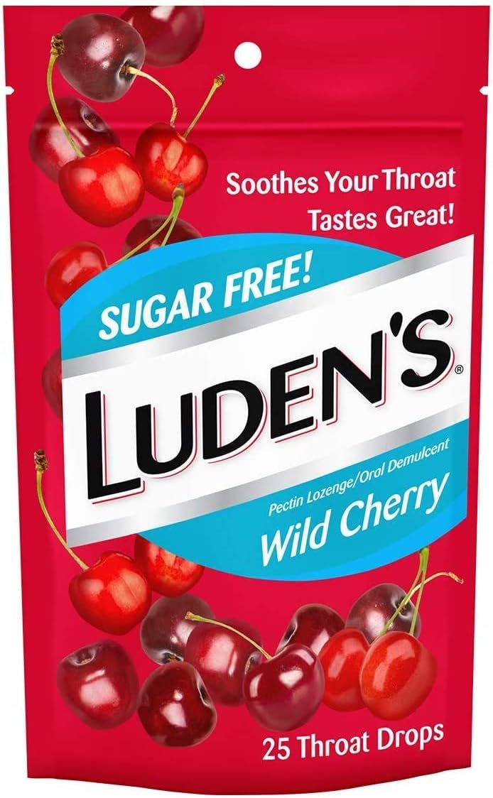LUDEN'S Throat Drops Sugar Free Wild Cherry 25 EA Buy Packs and SAVE Pack of 2 - Image 1