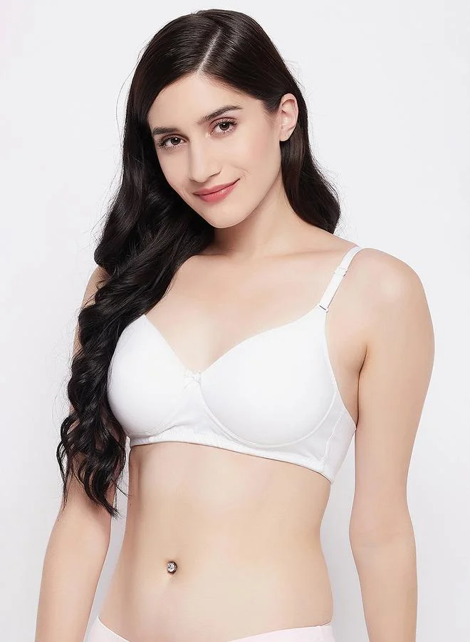 Clovia Padded Non-Wired Demi Cup Multiway T-Shirt Bra - Cotton