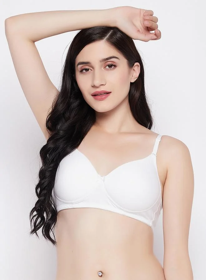 Clovia Padded Non-Wired Demi Cup Multiway T-Shirt Bra - Cotton