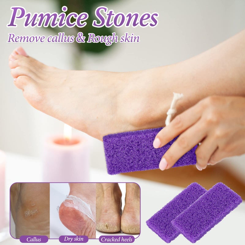 Dunzy 200 Pcs Disposable Foot Pumice Stone Bulk for Feet Pumice Stone Foot Scrubber Dead Skin Pedicure Scrubber Exfoliator Sponge for Feet Callus Remover Bath, Spa, 3.54 x 1.77 x 0.47 Inch(Purple, Purple) - Image 5