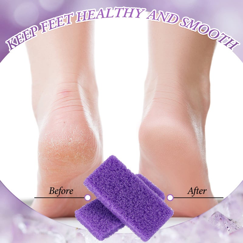 Dunzy 200 Pcs Disposable Foot Pumice Stone Bulk for Feet Pumice Stone Foot Scrubber Dead Skin Pedicure Scrubber Exfoliator Sponge for Feet Callus Remover Bath, Spa, 3.54 x 1.77 x 0.47 Inch(Purple, Purple) - Image 3