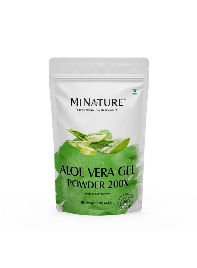minature مسحوق جل الألوة فيرا 200x من mi Nature | طبيعي ونقي | ألوة باربادينسيس | 100 جرام (3.5 أونصة) | مركز للغاية (200x) | دعم هضمي | مناسب للصيغ التجميلية - Image 1