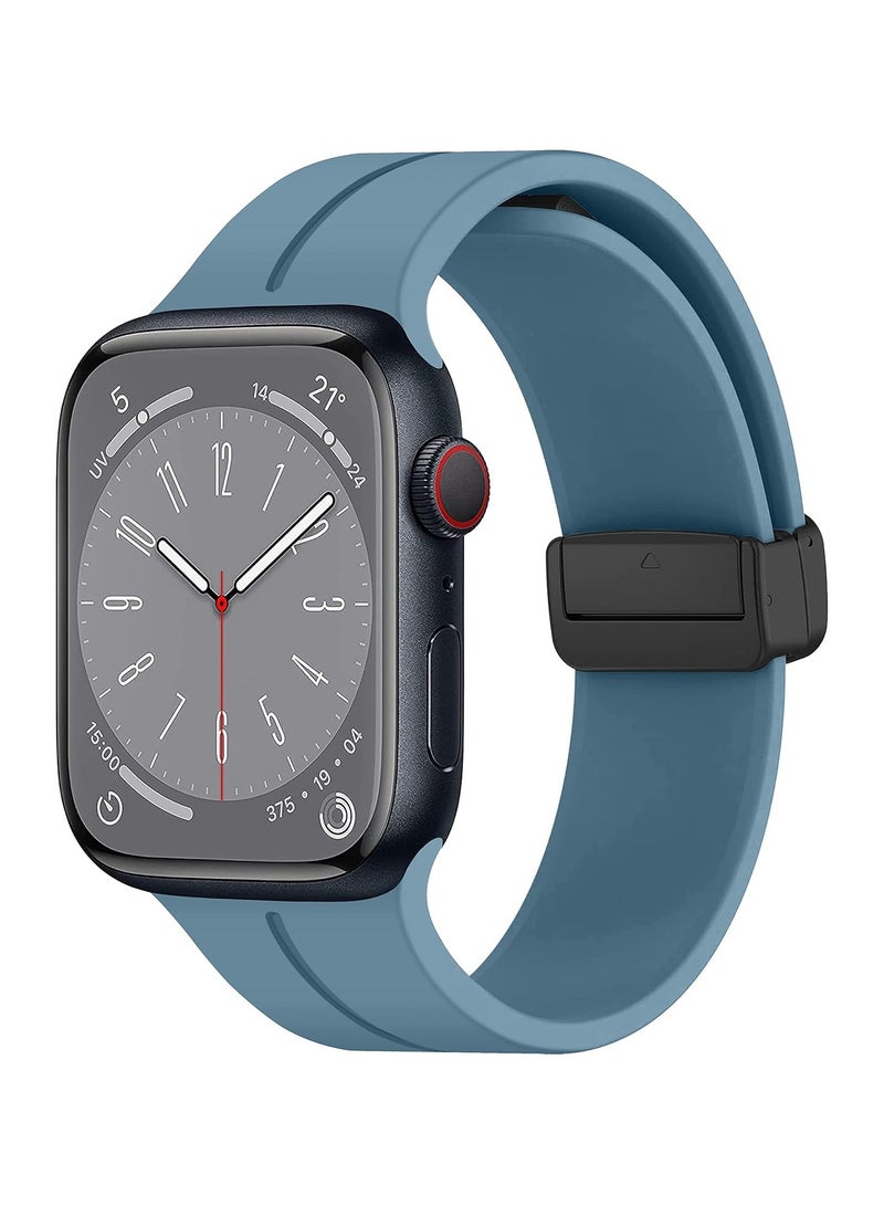 DUSALA for Apple Watch Band 42mm 44mm Quick Release - Skin-Friendly Soft Silicone Sport Watch Band for Men Women, Magnetic Folding Clasp Silicone Strap - Image 1