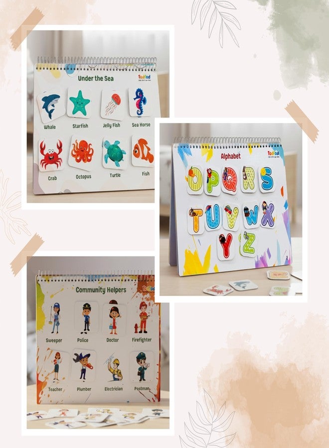 TodFod Montessori Velcro Learning Binder for Toddlers Age 2-4, Bade Natkhat Activity Book with Shapes Colors Numbers, Preschool Educational Busy Book - Image 2
