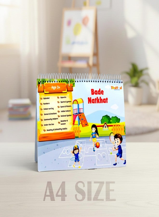 TodFod Montessori Velcro Learning Binder for Toddlers Age 2-4, Bade Natkhat Activity Book with Shapes Colors Numbers, Preschool Educational Busy Book - Image 3