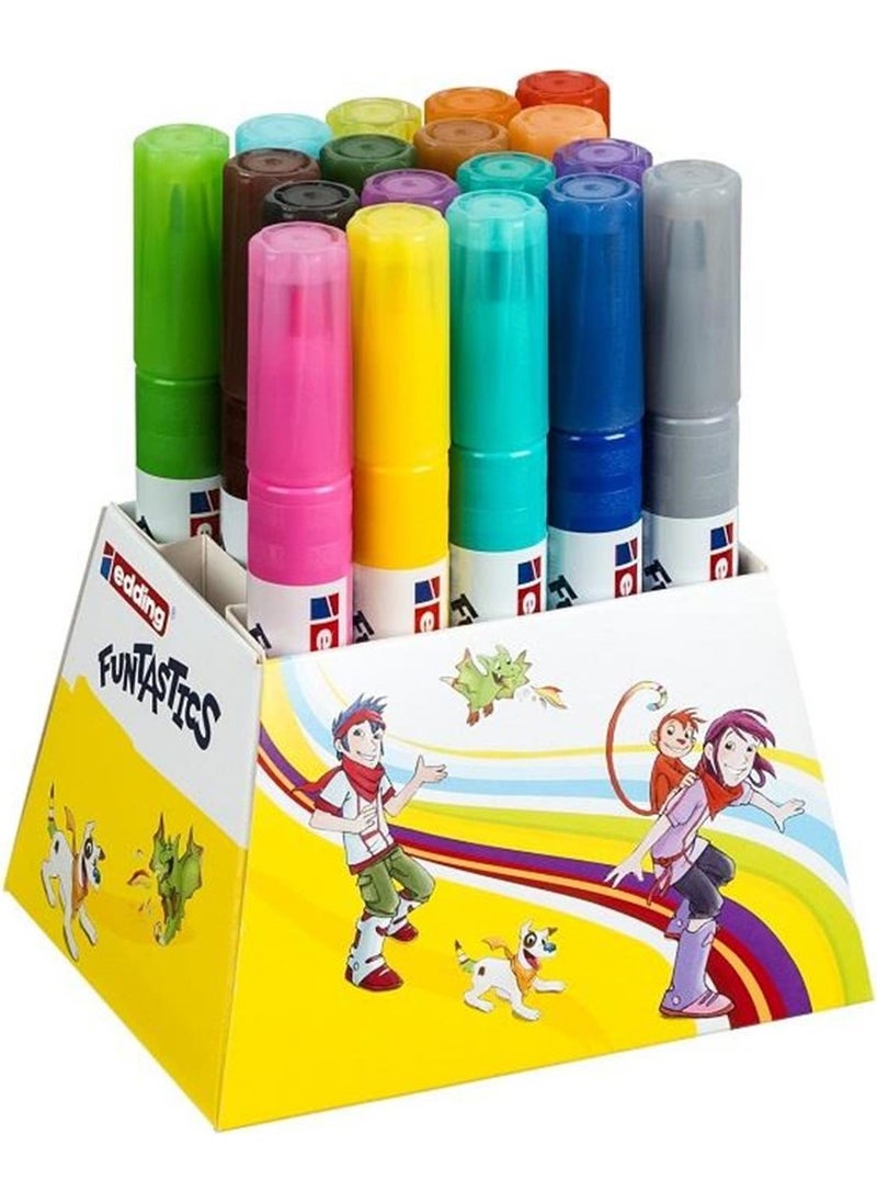 Edding - Funtastics Felt Tip Pen Thick Set of 18 ED14K1899 Felt Tip Pens - Image 1