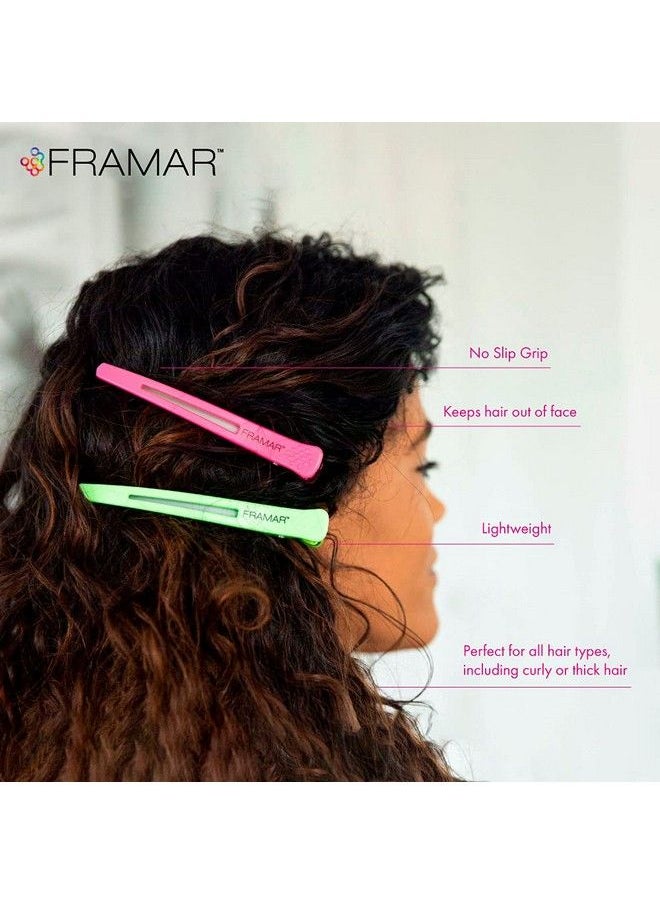 framar Neon Hair Clips 10 Pack Professional Hair Clips For Styling Sectioning Salon Hair Clips For Sectioning Hair Hair Styling Clips For Hair Hair Clip Hair Cutting Clips For Hair Sectioning  - Image 5