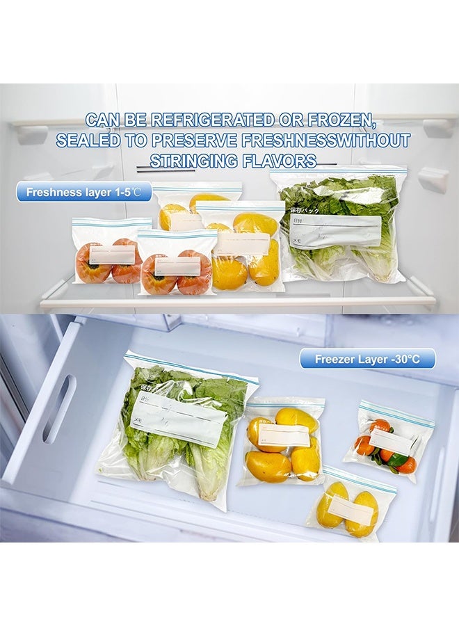 130 Packs Reusable Food Storage Bags, Freezer Ziplock Lunch Bags for Meats Meals, Vegetables, Fruits, Desserts, Snacks 20 Large/30 Medium/40 Small (Clear/White)  - Image 5