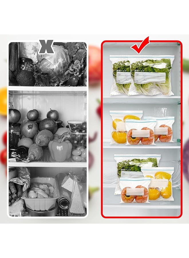 130 Packs Reusable Food Storage Bags, Freezer Ziplock Lunch Bags for Meats Meals, Vegetables, Fruits, Desserts, Snacks 20 Large/30 Medium/40 Small (Clear/White)  - Image 3