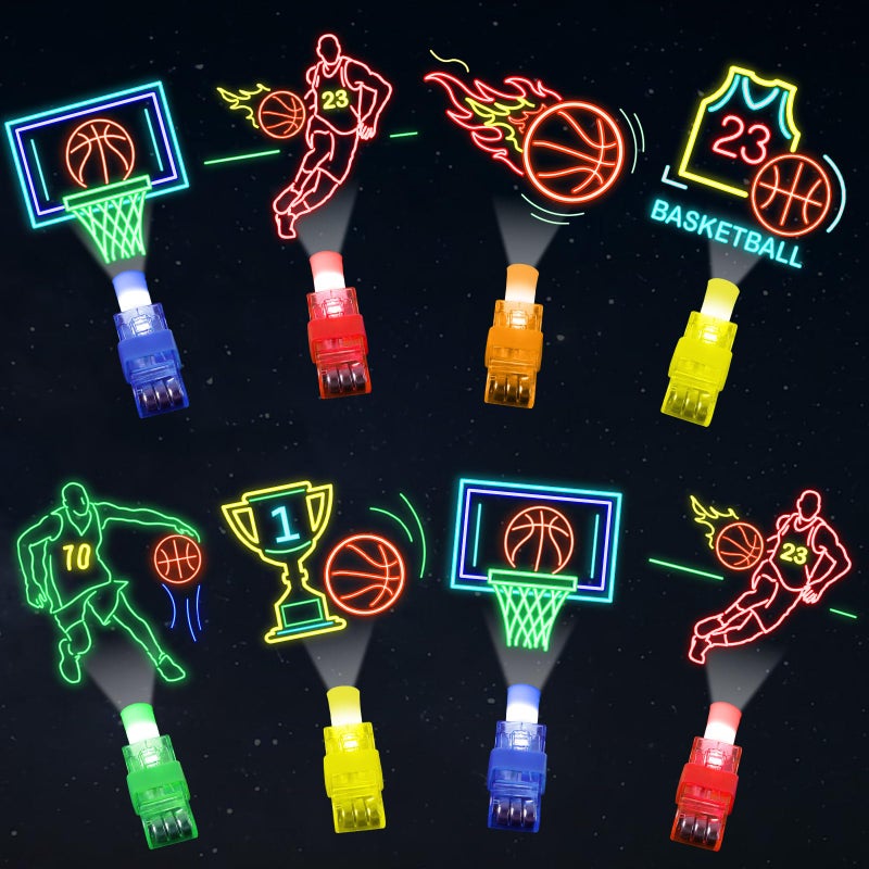 Oitnlaughter 36Pcs Basketball Themed LED Finger Lights Basketball Party Favors Glow in the Dark Light Up Finger Lights Sport Themed Toys Bulk for Kids Sport Birthday Goodie Bags Stuffers Classroom Prizes Gifts - Image 3