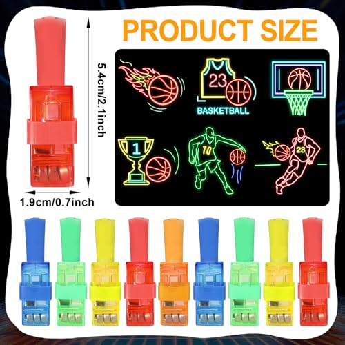 Oitnlaughter 36Pcs Basketball Themed LED Finger Lights Basketball Party Favors Glow in the Dark Light Up Finger Lights Sport Themed Toys Bulk for Kids Sport Birthday Goodie Bags Stuffers Classroom Prizes Gifts - Image 5