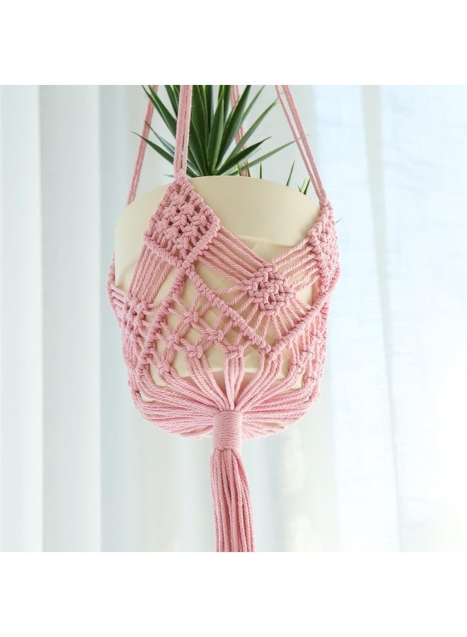 Minimalist Garden Macramé Hanging Planter Net Cotton Rope Wall Hook Decorative Indoor Outdoor Plant Basket