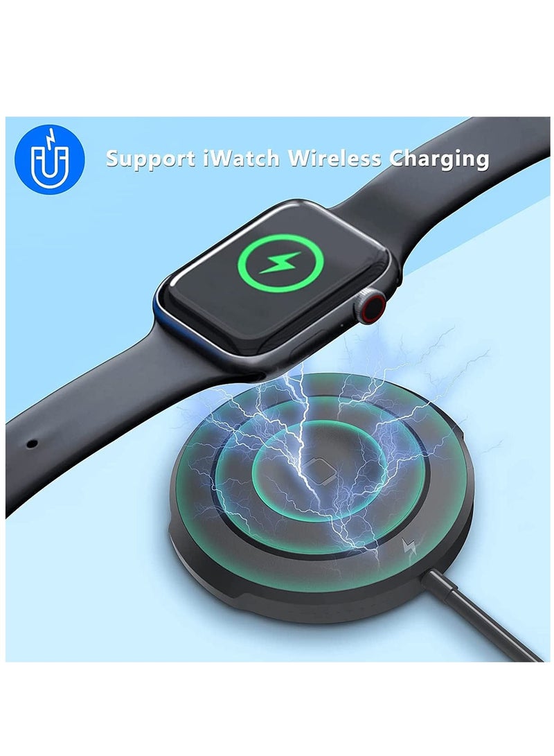 SYOSI Wireless Charger, 3 in 1 Mag Safe Wireless Charging Pad with USB C 3.28 FT Cable for iPhone 12/13 Series and Other Qi Phone, iWatch, and Airpods. - Image 5