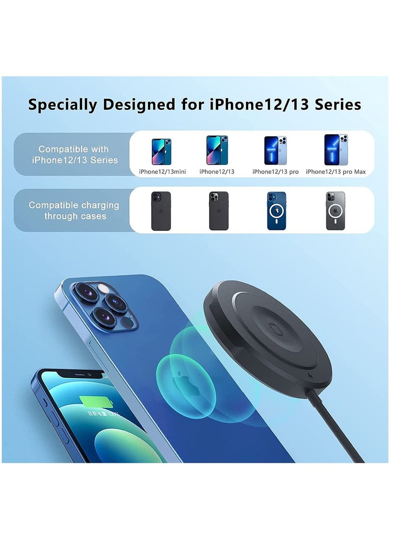 SYOSI Wireless Charger, 3 in 1 Mag Safe Wireless Charging Pad with USB C 3.28 FT Cable for iPhone 12/13 Series and Other Qi Phone, iWatch, and Airpods. - Image 4