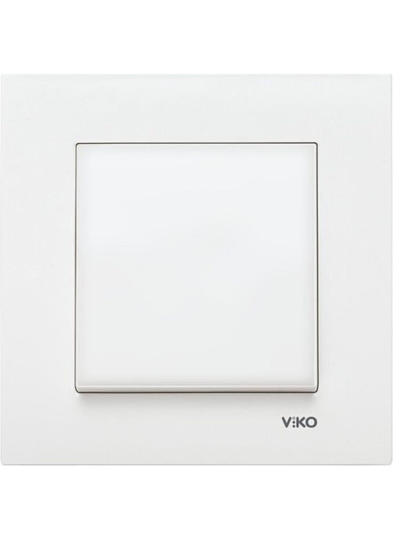 Viko - Karre White Single Key with Frame - Image 1