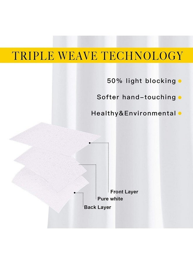 بوراف لايت - ستائر Purav Light Cotton Noise Reduction Blackout Door المعزولة حرارياً لغرفة المعيشة الصيفية، بطول 7 أقدام، باللون الأبيض، مجموعة من قطعة واحدة - Image 1
