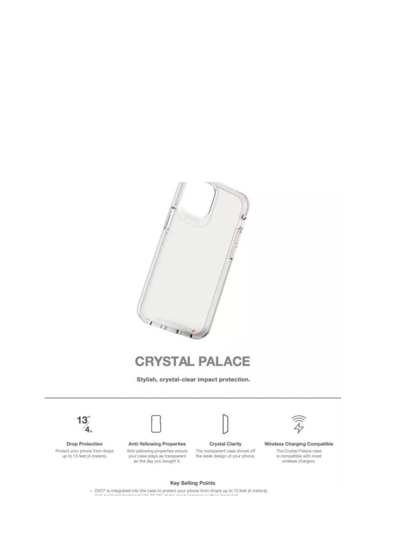 جيرفور جراب GEAR4 Crystal Palace متوافق مع iPhone 13 Pro Max 6.7 ، حماية متقدمة ضد الصدمات مع تقنية D3O المتكاملة ، مضاد للاصفرار ، غطاء هاتف - شفاف  - Image 4