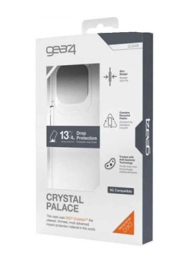 Gear4 - GEAR4 Crystal Palace Compatible with iPhone 13  Pro Max 6.7 Case, Advanced Impact Protection with Integrated D3O Technology, Anti-Yellowing, Phone Cover – Transparent - Image 1