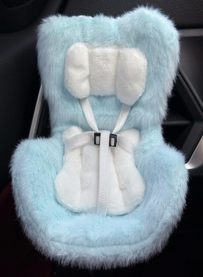 BDBHAVB Doll Car Seat for Labubu 17cm with Air Vent Clip and Desktop Stand, Cute and Functional Car Ornament for Blind Box Doll Fans, Collectors (Blue) - Image 1