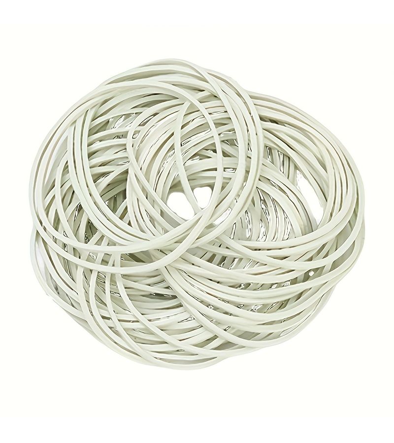 350pcs 50mm Diameter Natural Rubber Bands White Soft Hair Friendly Securely Holds Loose Hair Suitable For Braiding Office Supplies School Organization Kitchen Trash Can Tying - Image 1