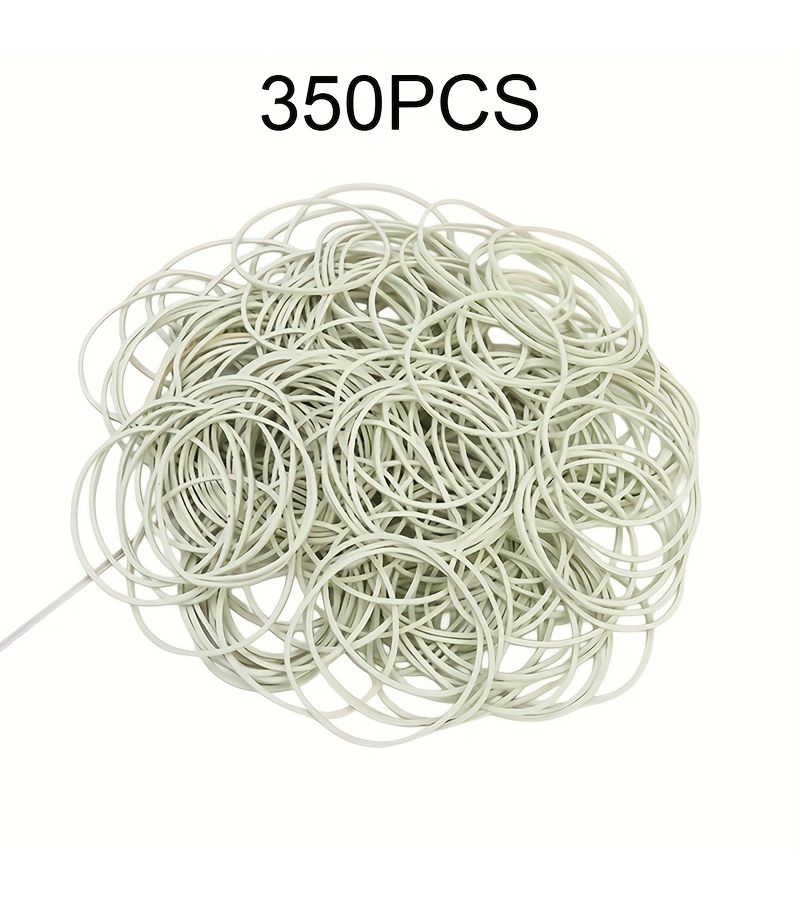 350pcs 50mm Diameter Natural Rubber Bands White Soft Hair Friendly Securely Holds Loose Hair Suitable For Braiding Office Supplies School Organization Kitchen Trash Can Tying - Image 5