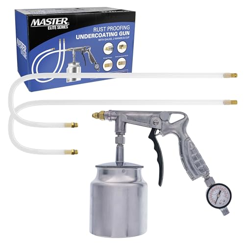 Master Airbrush Master Elite Air Rust Proofing and Undercoating Gun with Gauge & Suction Feed Cup, 2 Wands - 22" Long Flexible Extension Wand with Multi-Directional Nozzle - Spray Truck Bed Liner Rubberized Undercoat - Image 1