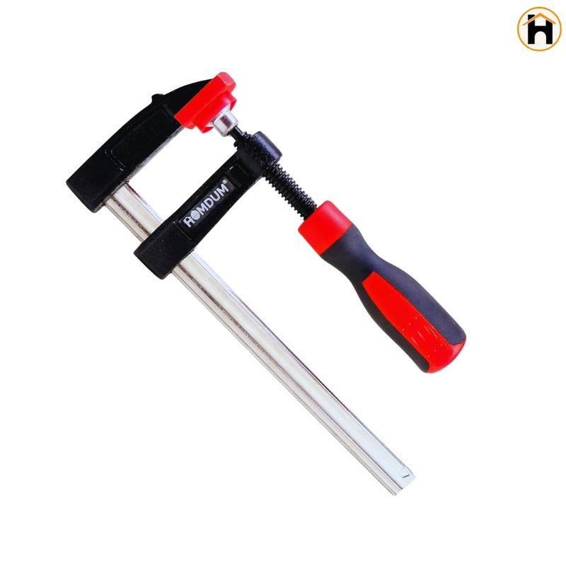 Homdum 6 inch Steel f clamp 150 x 50 mm F Clamp with Rubberized Handle and Surface Protection PVC Cover for Better Grip Metal F Clamps for Woodworking Glass and Welding Works - Image 2