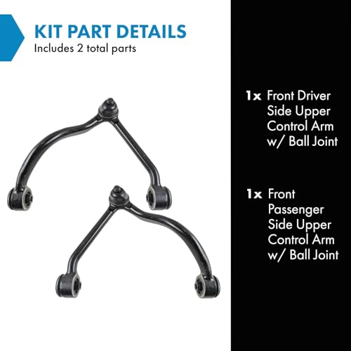 TRQ Front Upper Control Arm with Ball Joint Set Compatible with 2003-2006 Kia Sorento - Image 2