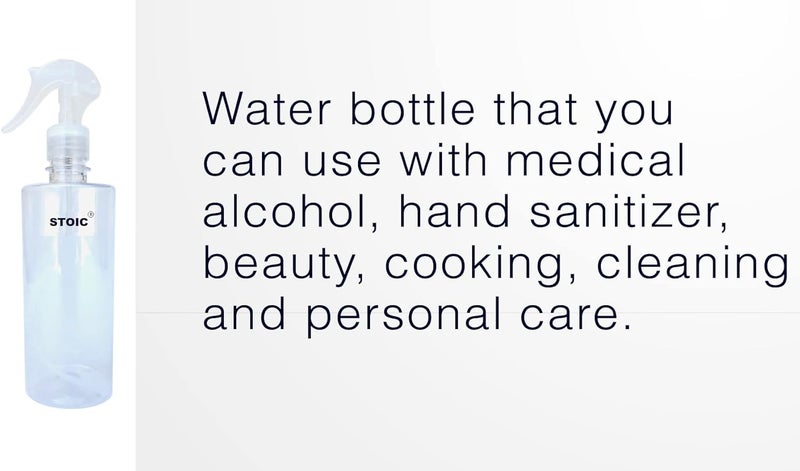 STOIC Empty Transparent Trigger Spray Bottle for Sprayer Unbreakable Plastic Sanitizer Multipurpose Mist Spray Bottle 500 ml Pack of 3 White - Image 5