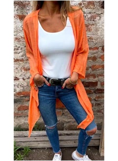 Generic Spring And Summer Europe And The United States New Independent Station Women's Long Solid Color Casual Long Sleeve Cardigan Women 
