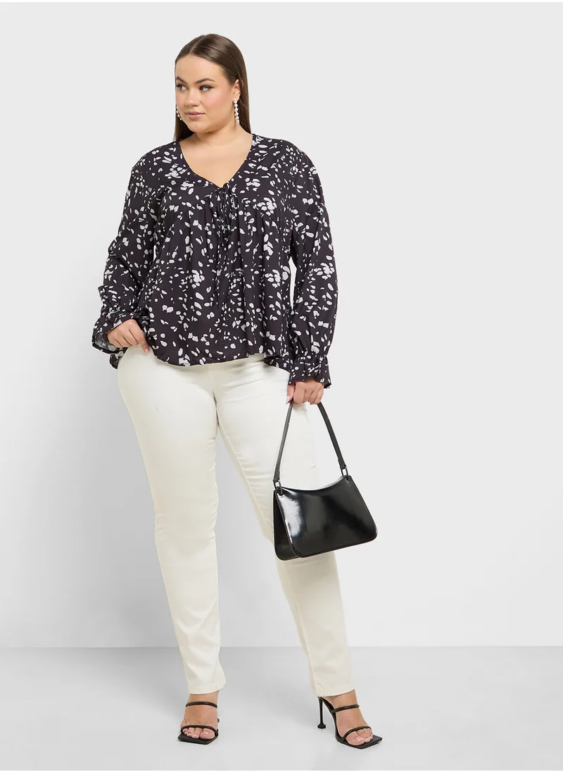 Ella Plus Ditsy Print Top