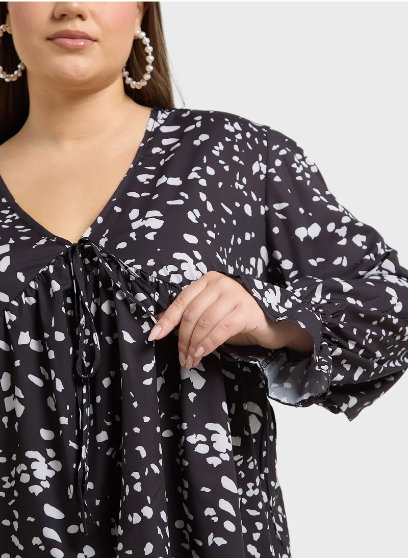 Ella Plus Ditsy Print Top