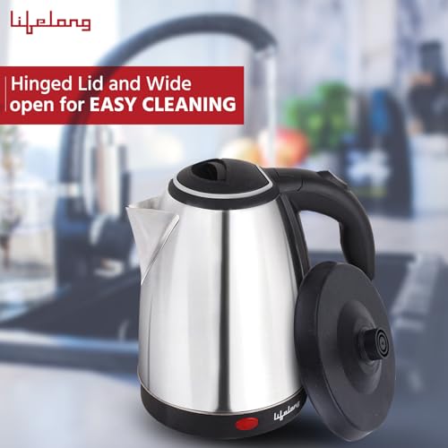 Lifelong ISI Certified Electric Kettle 1.5L with Stainless Steel Body, Easy and Fast Boiling of Water for Instant Noodles, Soup, Tea etc. (1 Year Manufacturer's Warranty, Silver, LLEK15) 1500 W - Image 4
