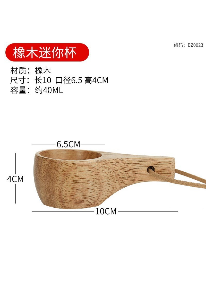 Generic - Japanese Sake Wooden Cup Engraved 40ml Oak Mini Cup - Image 1